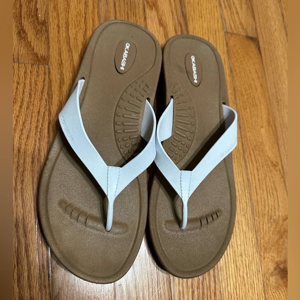 Okabashi Breeze Flip Flop Women Contoured Footbed Arch Support Made In USA Sz L